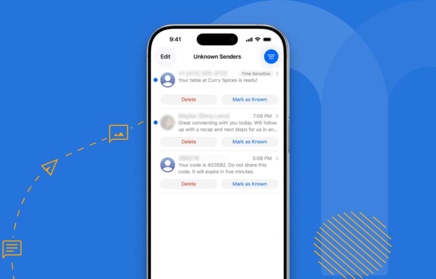iOS 26 unknown sender inbox screenshot